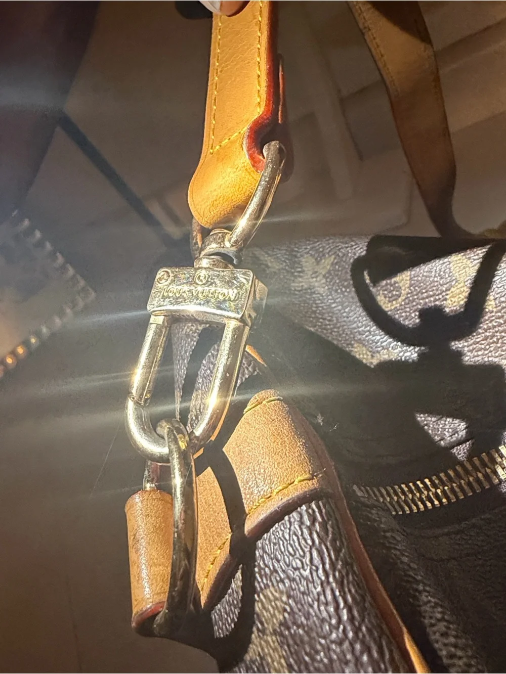 Louis Vuitton Monogram Canvas Brown Tan Travel Duffel Bag